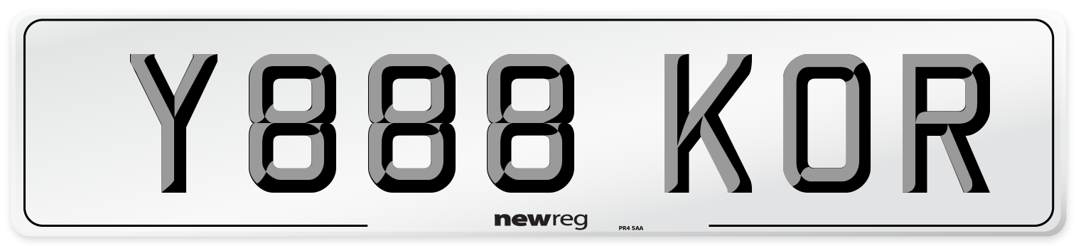 Y888 KOR Number Plate from New Reg